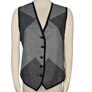 Vintage Liz Claiborne Collection Women's Patchwork Wool Blend Vest‎ Size L